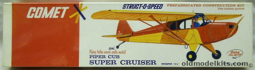 Comet Piper Cub Cruiser Struct-O-Speed Prefabricated Flying Aircraft, 2302-100 plastic model kit